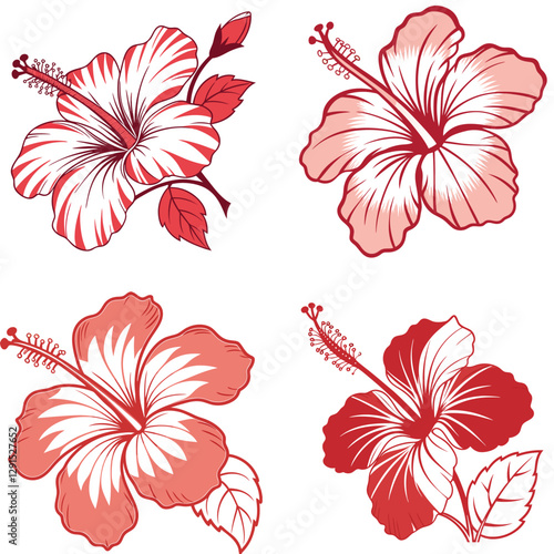 A bold hibiscus with five large petals 