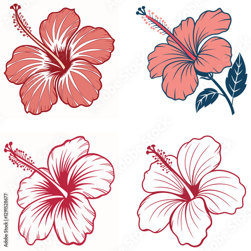 A bold hibiscus with five large petals 