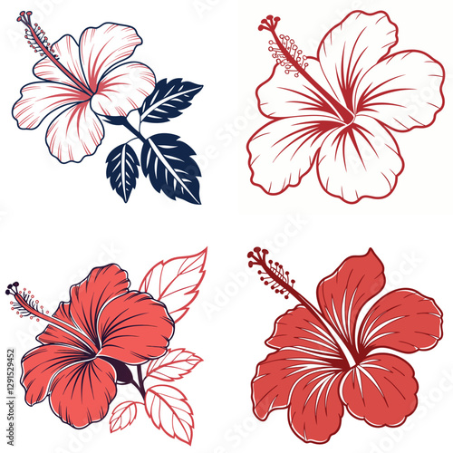 A bold hibiscus with five large petals 