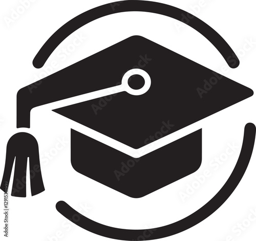 graduation cap silhouette icon illustration of academic achievement 