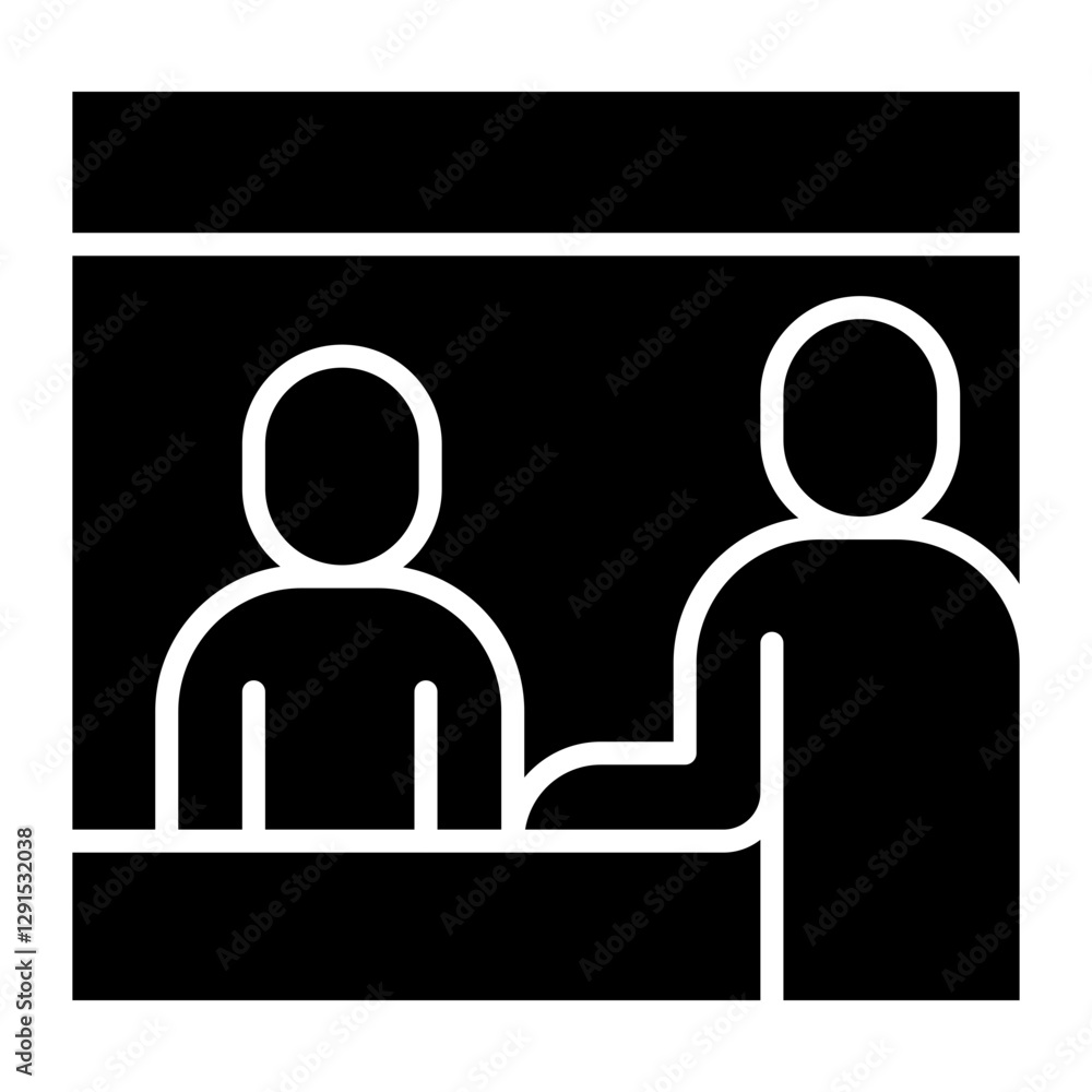 Fototapeta premium Check in icon in glyph style