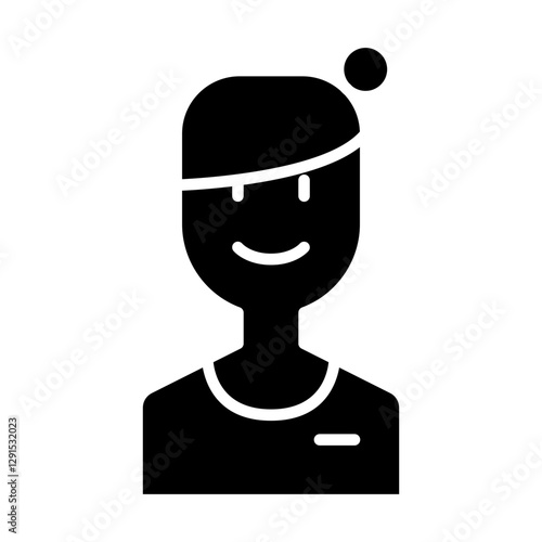 Air hostess icon in glyph style