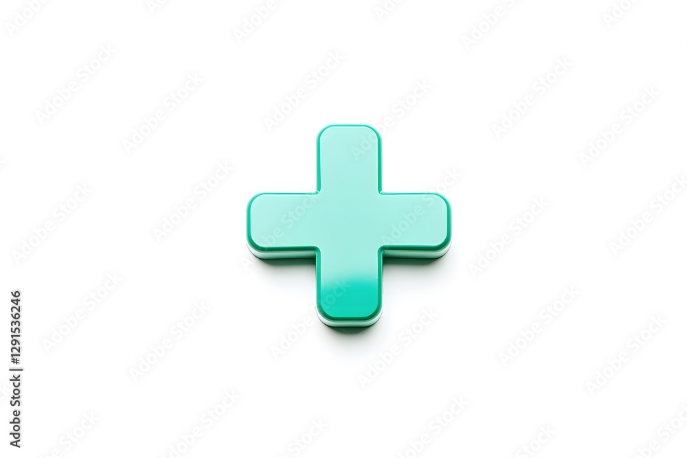 Green Cross Icon on White Background for Pharmacy and Medical Care Green Cross Icon on White Background for Pharmacy and Medical Care