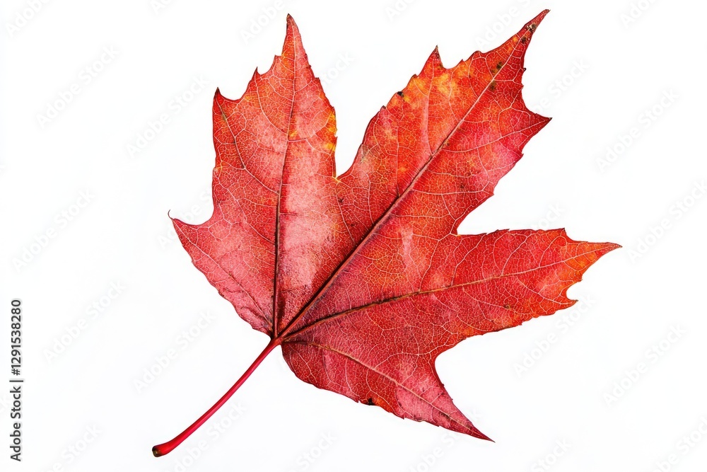 A red maple leaf in autumn shades, isolated A red maple leaf in autumn shades, isolated