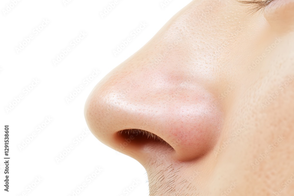 Obraz premium Human Nose on White Background for Medical and Anatomy Use