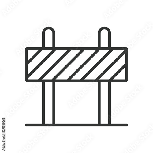 Under construction, icon in line design. Under construction, construction site, caution sign, building work, roadwork sign, sign on white background vector. Under construction editable stroke icon.