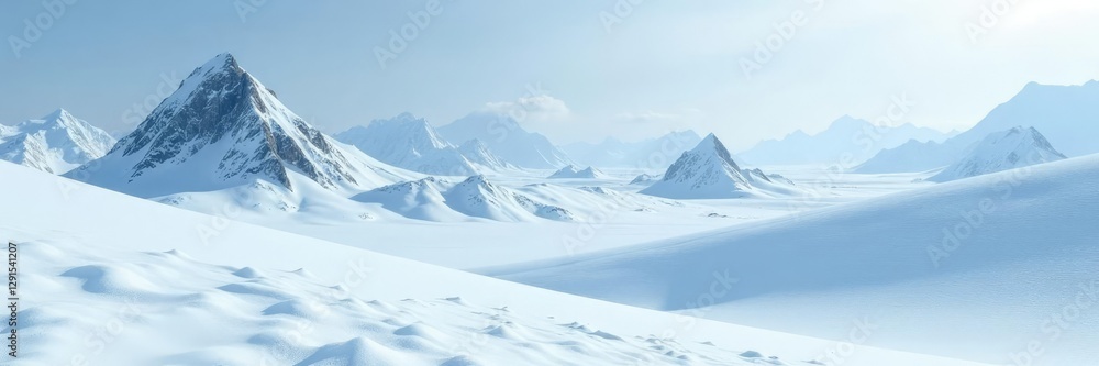 Obraz premium Glacial dunes covered in snow and ice in Antarctica, glacial formations, ice, snow