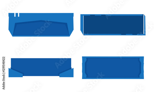 blue graphic design set in various shapes and arrangements. It could be used for web design or other applications.