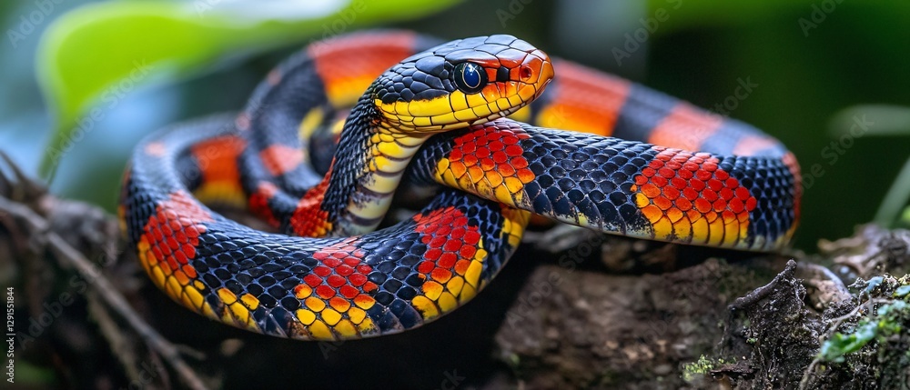Obraz premium Costa Rican Coral Snake: Distribution, Habitat, and Facts