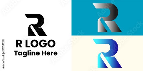 minimalist logo design letter R