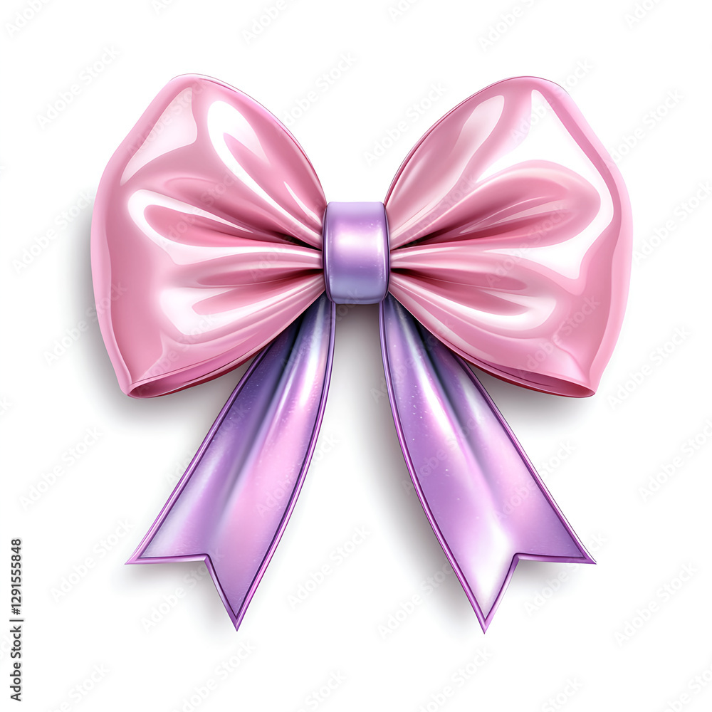 shiny pink and purple bow with ribbons, perfect for decoration shiny pink and purple bow with ribbons, perfect for decoration