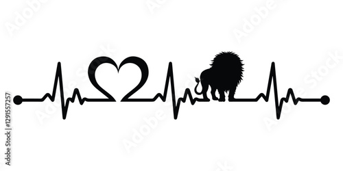 Lion heartbeat Svg