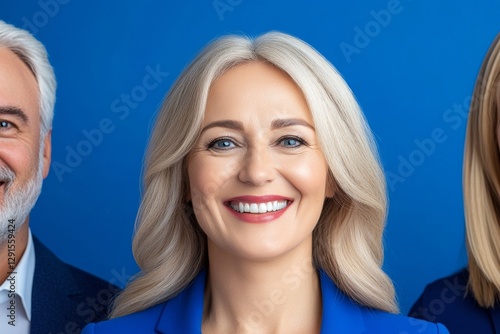 Smiling group of ethnically diverse businessmen and businesswome