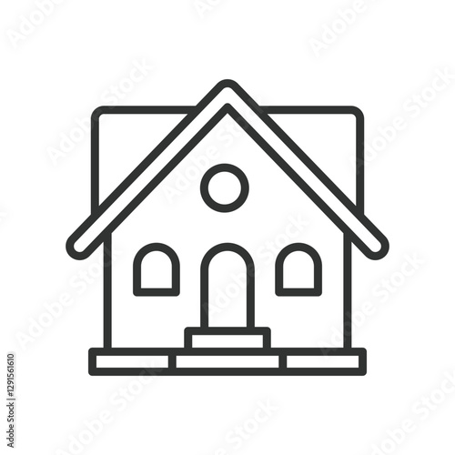 Villa, icon in line design. Villa, luxury house, modern villa, mansion, real estate, residential building, architecture on white background vector. Villa editable stroke icon