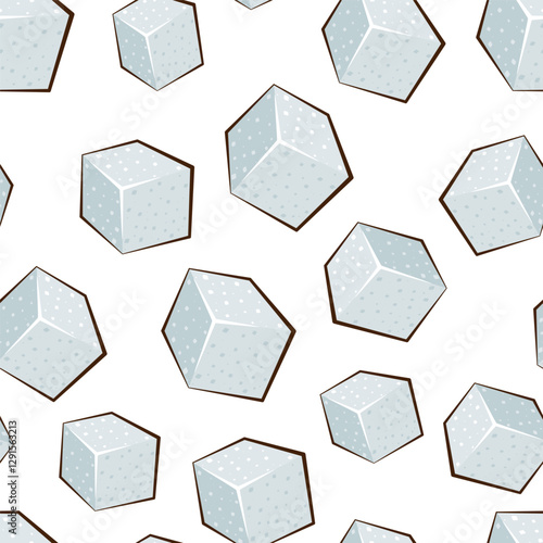 Sugrar cubes seamless pattern. Sugar seamless. Sugar background. Sugar cubes patterns for fabric, packaging, coffee shops. Hand Drawn vector illustration