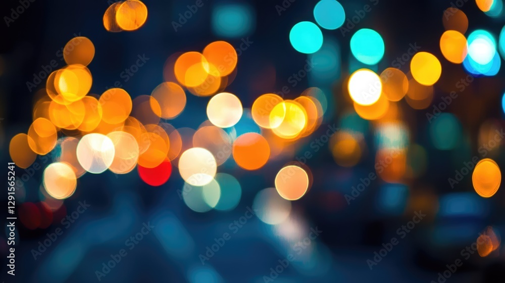 Fototapeta premium Colorful bokeh lights background. Blurred circle shapes. Multicolored blurry lights bokeh defocused abstract background for events.