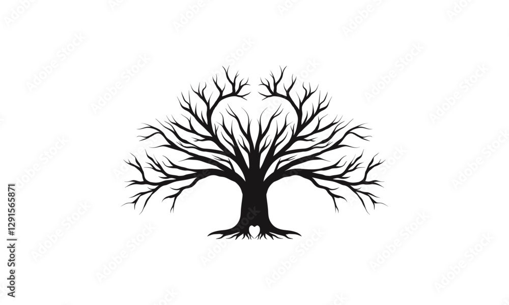 Naklejka premium combination tree with love shape1