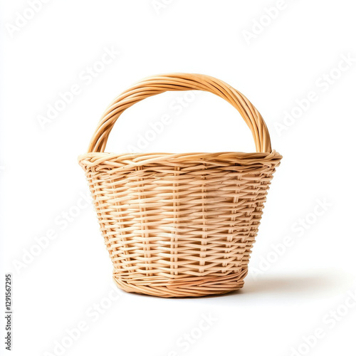 woven wicker basket showcasing fine craftsmanship and natural materials, perfect for storage or decoration. Its elegant design adds rustic charm to any space
