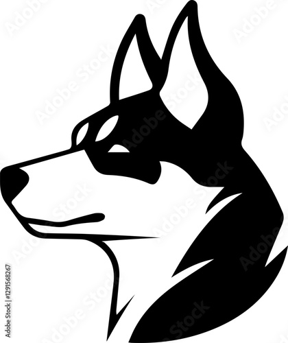 Dog head silhouette vector illustration