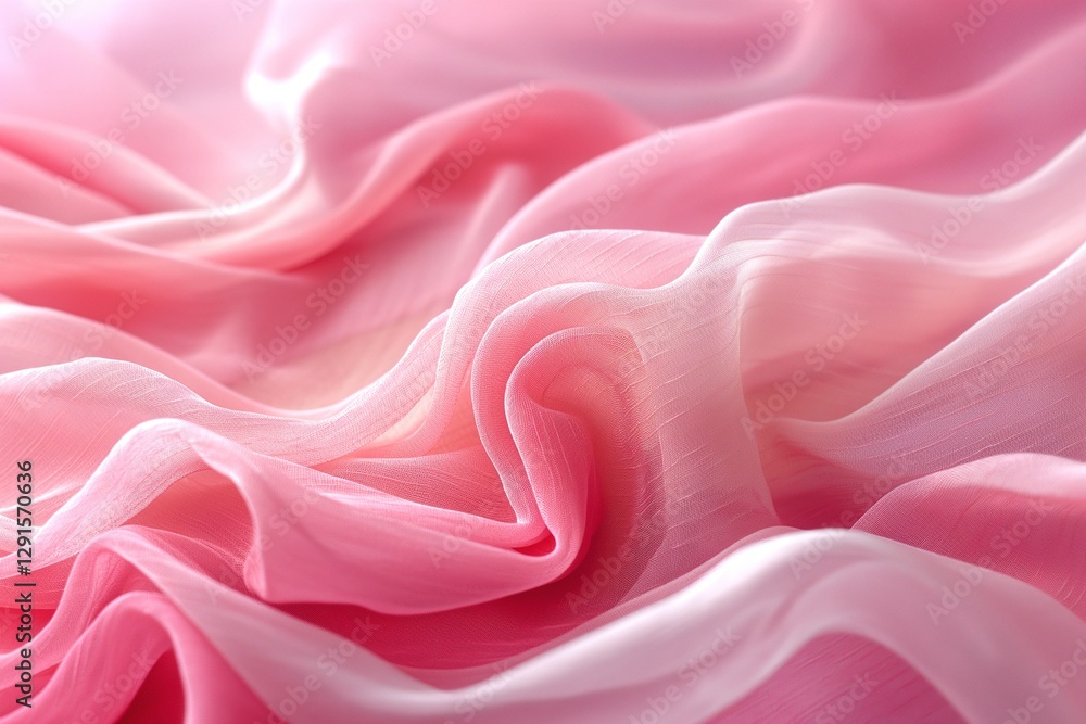 Obraz premium Delicate layers of soft pink fabric creating a serene and elegant texture.