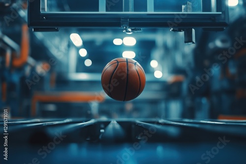 Wallpaper Mural Basketball ball floating in the air inside some facility Torontodigital.ca