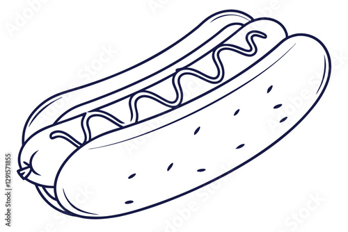 Unique Line Art of a Hot Dog