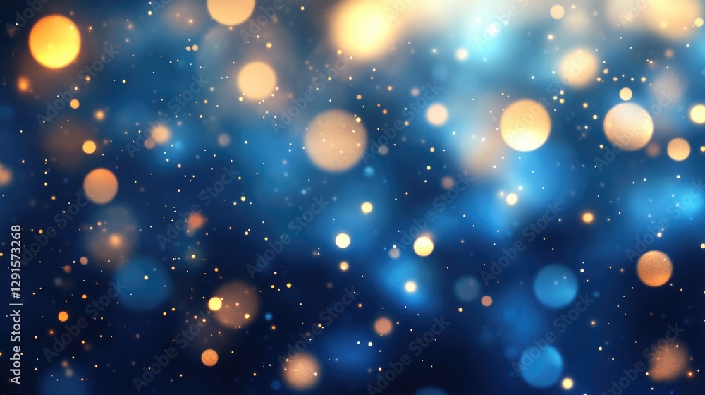 Obraz premium Blue color bokeh lights background. Blurred circle shapes. Multicolored blurry lights bokeh defocused abstract background for events.