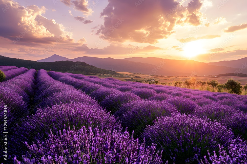 lavender field at sunset lavender field at sunset