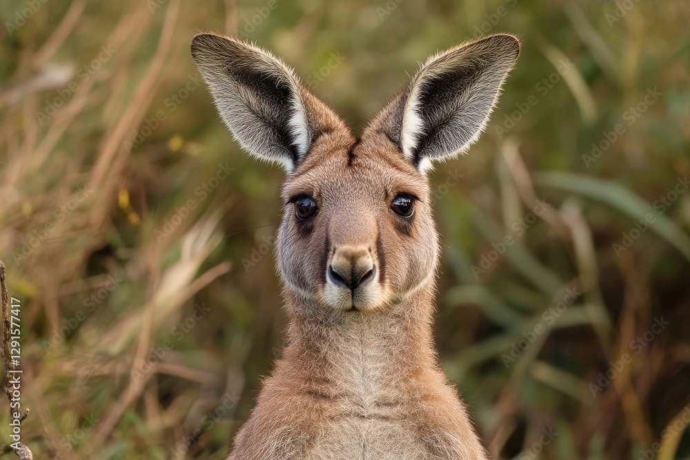 Portrait of a vibrant red kangaroo resting in a serene wildlife sanctuary setting; healesville region, victoria, australia. Perfect for nature enthusiasts and wildlife lovers Portrait of a vibrant red kangaroo resting in a serene wildlife sanctuary setting; healesville region, victoria, australia. Perfect for nature enthusiasts and wildlife lovers