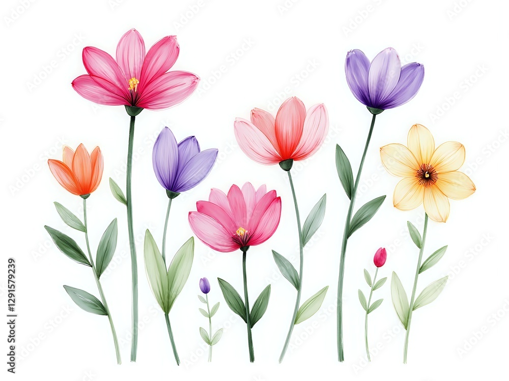 Fototapeta premium A vibrant display of whimsical floral blossoms