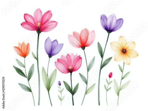 Wallpaper Mural A vibrant display of whimsical floral blossoms Torontodigital.ca