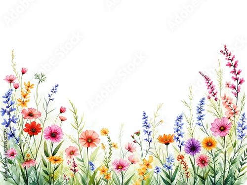 Vibrant wildflower arrangement in soft pastel tones