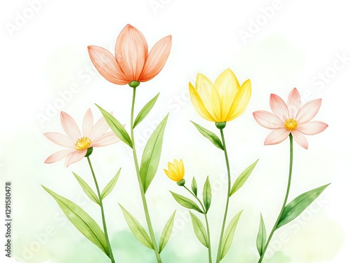 Wallpaper Mural A serene arrangement of delicate flowers in soft pastel colors Torontodigital.ca