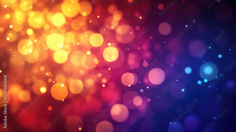 Pastel color bokeh lights background. Blurred circle shapes. Multicolored blurry lights bokeh defocused abstract background for events.