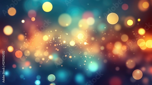 Pastel color bokeh lights background. Blurred circle shapes. Multicolored blurry lights bokeh defocused abstract background for events.