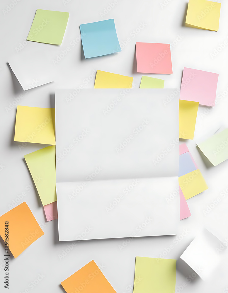Smart sticky notes with digital syncing on a white background. Smart sticky notes with digital syncing on a white background.