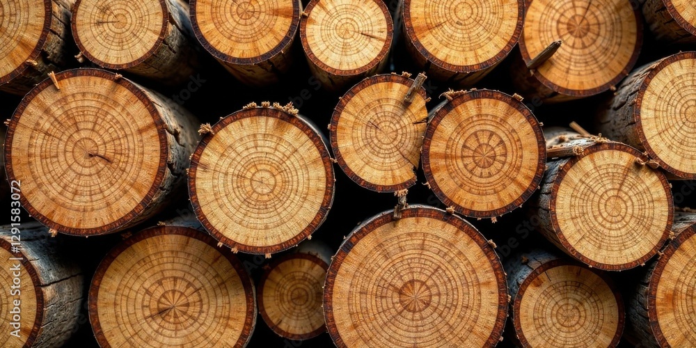 A Stack of Sawn Logs, Showing Intricate Growth Rings and Natural Wood Texture, Illustrating the Beauty of Forestry and Timber Production A Stack of Sawn Logs, Showing Intricate Growth Rings and Natural Wood Texture, Illustrating the Beauty of Forestry and Timber Production