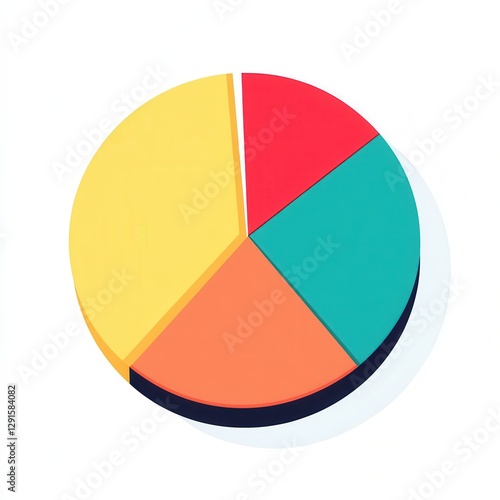 Colorful pie chart with four segments on white background. Free Download Colorful pie chart with four segments on white background. - GFXLoad