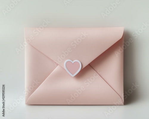 A soft pink envelope with a heart-shaped seal, symbolizing love and affection in personal communication.