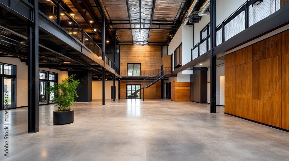 Expansive Industrial Loft with High Steel Ceilings and Exposed Ductwork Expansive Industrial Loft with High Steel Ceilings and Exposed Ductwork