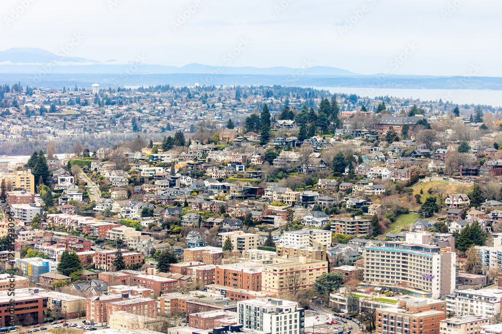 Aerial Panoramic View of Seattle Neighborhoods Aerial Panoramic View of Seattle Neighborhoods