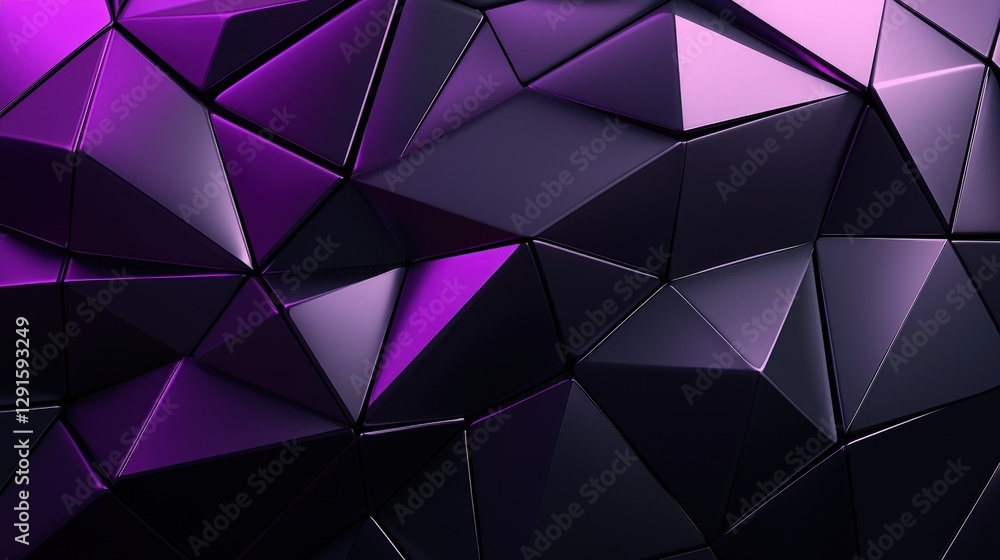 Obraz premium Abstract purple geometric polygon background. Representing futuristic technology and modern design. Great for tech, design and innovation.