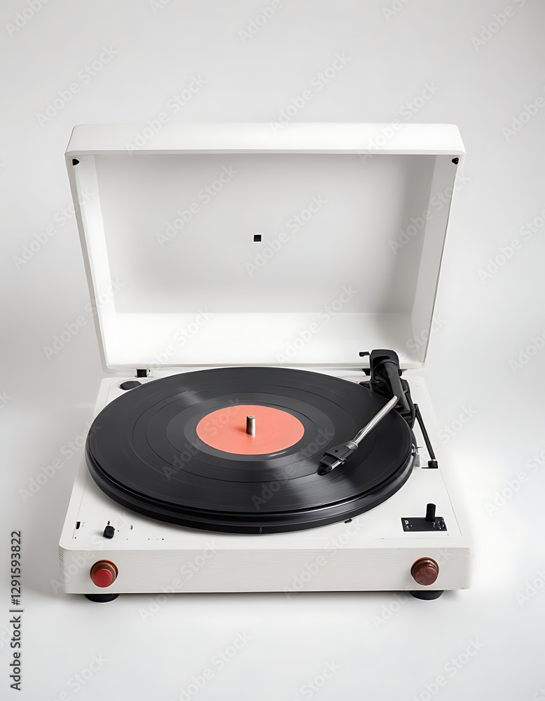 Fototapeta premium Old vinyl record isolated on white background