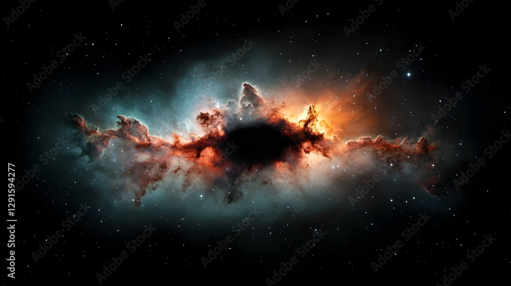 Fototapeta premium galactic nebula stretching across the vast cosmic canvas showcasing the dynamic and ever evolving nature of the universe