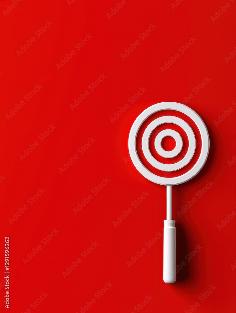 A minimalist white lollipop on a vibrant red background, symbolizing sweetness. A minimalist white lollipop on a vibrant red background, symbolizing sweetness.