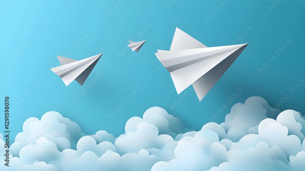 plane vector background with playful paper airplanes soaring through the sky plane vector background with playful paper airplanes soaring through the sky