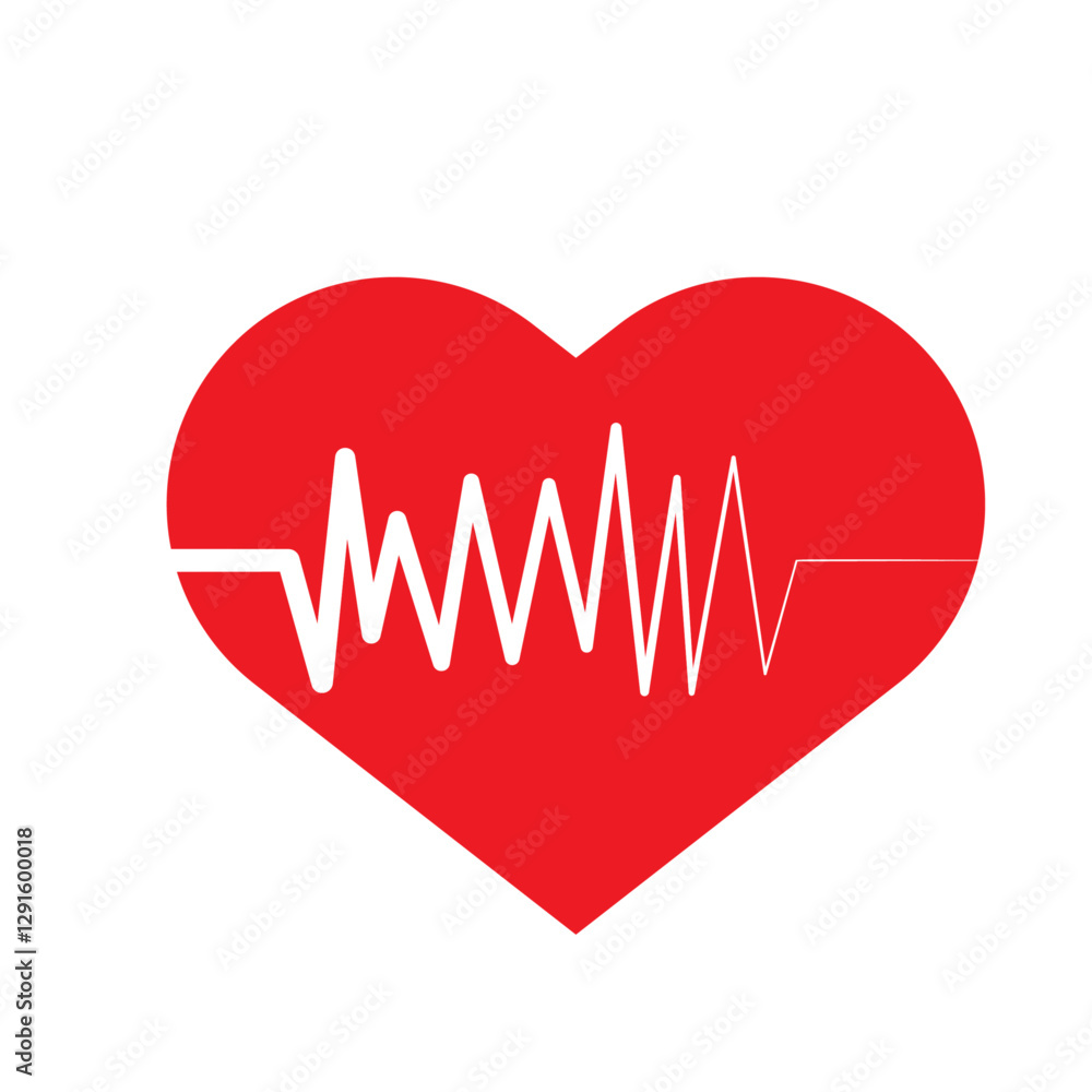 Red Heartbeat Icon Red Heartbeat Icon