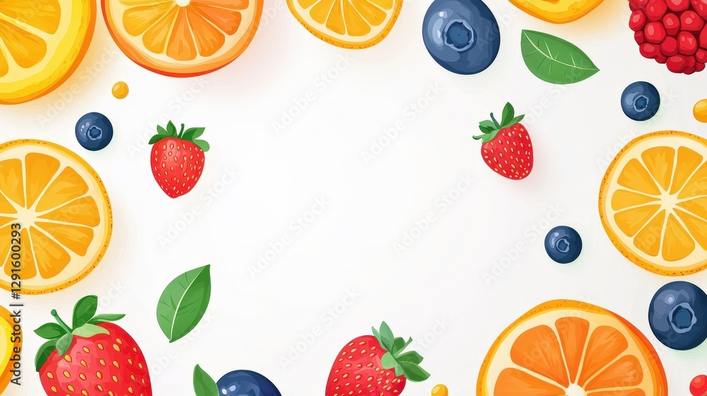 Arrangement of sliced oranges, strawberries, blueberries, and raspberries on a white background, symbolizing healthy eating and vibrant nutrition. Arrangement of sliced oranges, strawberries, blueberries, and raspberries on a white background, symbolizing healthy eating and vibrant nutrition.