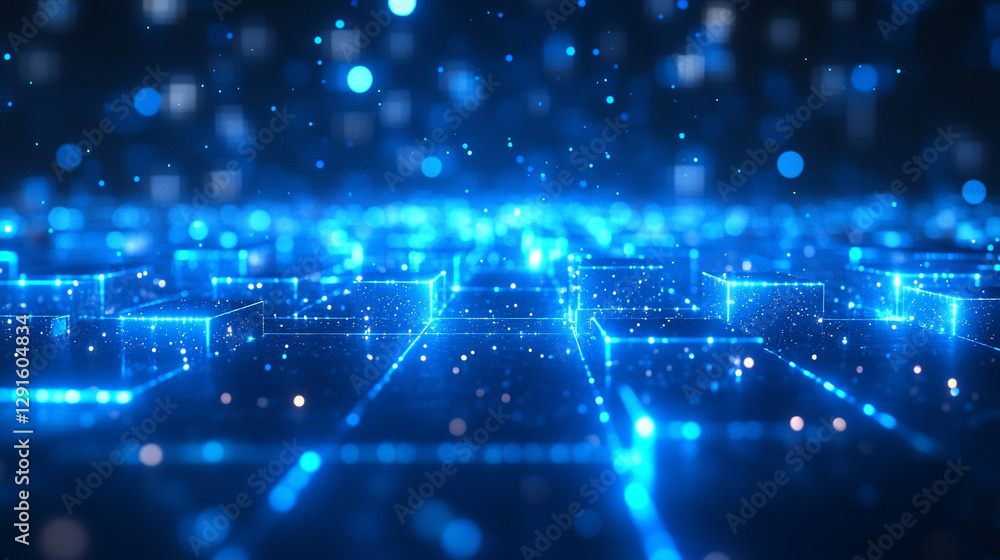 A digital abstract background with glowing blue and white geometric lines creating a futuristic and modern atmosphere, symbolizing technology, innovation, and digital advancement A digital abstract background with glowing blue and white geometric lines creating a futuristic and modern atmosphere, symbolizing technology, innovation, and digital advancement