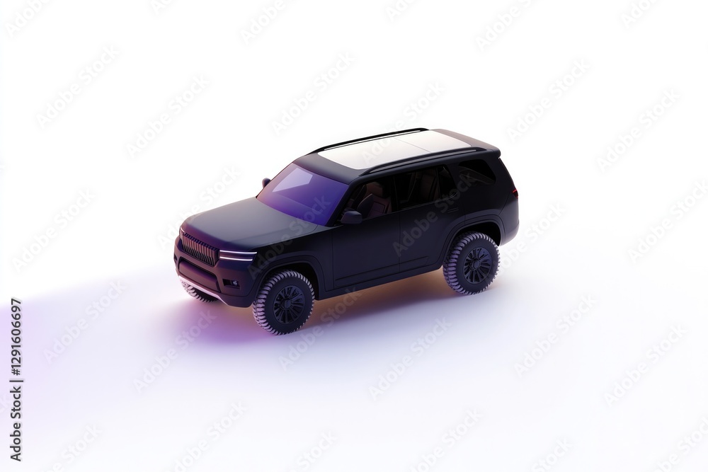 Sleek black SUV model showcasing modern design and dynamic angle Sleek black SUV model showcasing modern design and dynamic angle